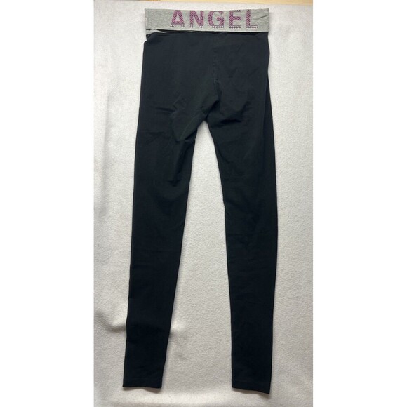 Y2K Victoria's Secret Fold Over Waistband Angel Spell Out Leggings Medium Long - Picture 1 of 5